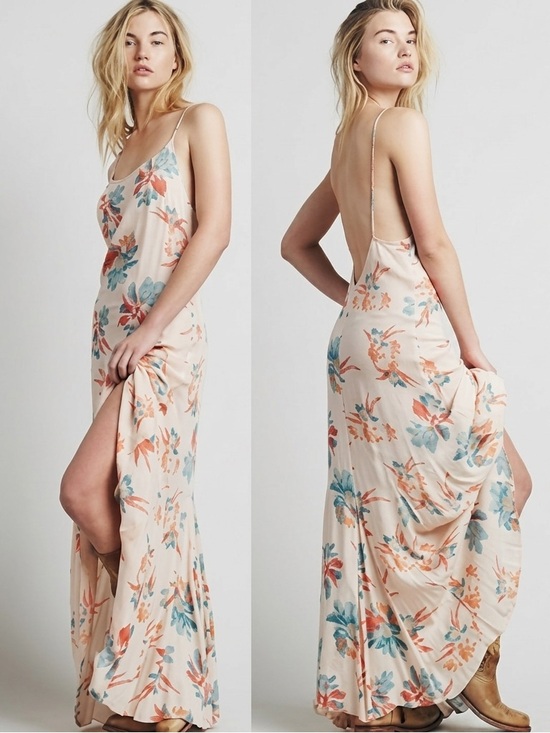 Free People Dresses & Skirts - Free People Star Chasing Floral Slip Maxi Dress XS Boho Cottagecore Low Back